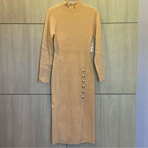 Nine West Tan Camel Bodycon Dress Medium NWT